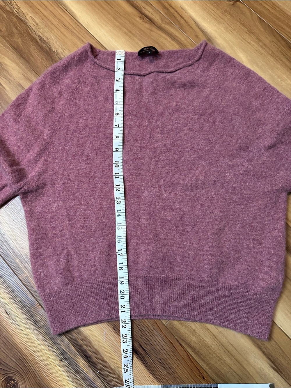 Quince 100% Mongolian Cashmere Boatneck Sweater Heather Rose L - Picture 9 of 10